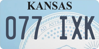 KS license plate 077IXK