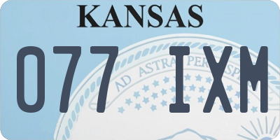 KS license plate 077IXM