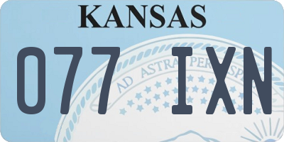 KS license plate 077IXN