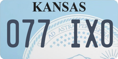 KS license plate 077IXO