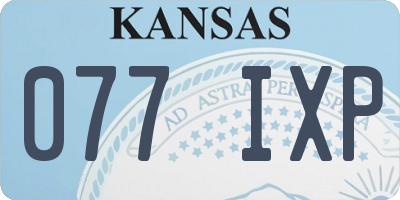 KS license plate 077IXP
