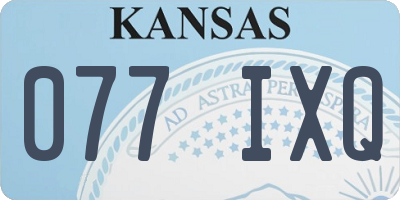KS license plate 077IXQ