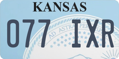 KS license plate 077IXR
