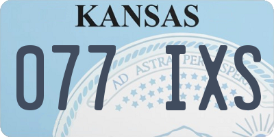 KS license plate 077IXS