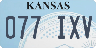 KS license plate 077IXV