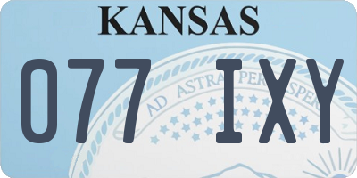 KS license plate 077IXY