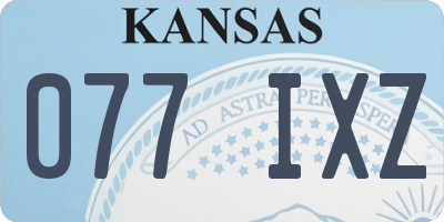 KS license plate 077IXZ