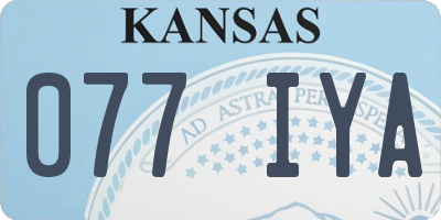 KS license plate 077IYA