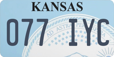 KS license plate 077IYC