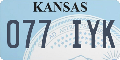 KS license plate 077IYK