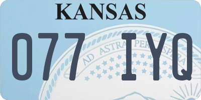 KS license plate 077IYQ