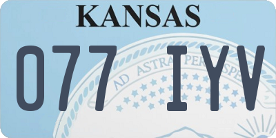KS license plate 077IYV