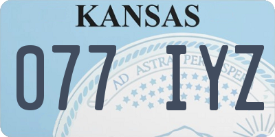 KS license plate 077IYZ