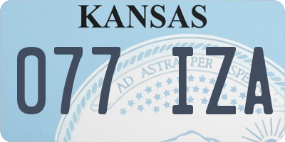 KS license plate 077IZA