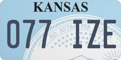 KS license plate 077IZE