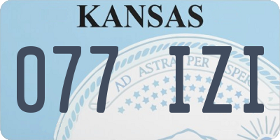 KS license plate 077IZI