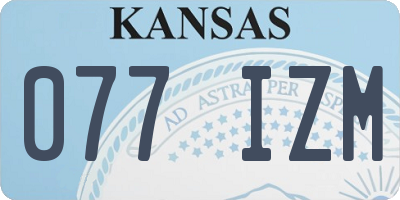 KS license plate 077IZM