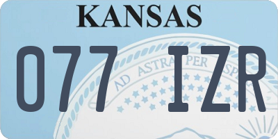 KS license plate 077IZR