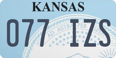 KS license plate 077IZS