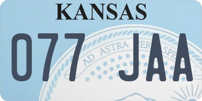 KS license plate 077JAA