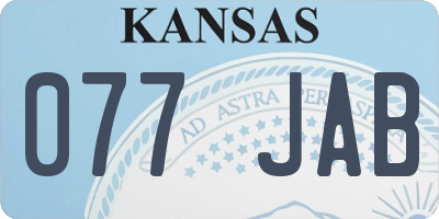 KS license plate 077JAB