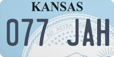KS license plate 077JAH