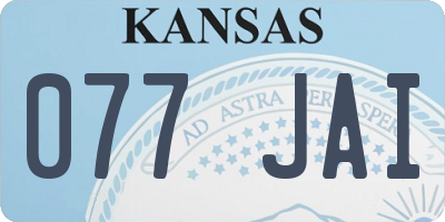 KS license plate 077JAI