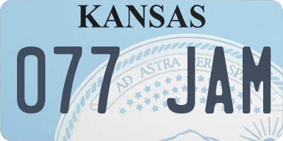 KS license plate 077JAM