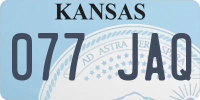 KS license plate 077JAQ