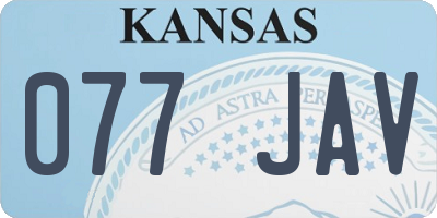 KS license plate 077JAV