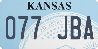 KS license plate 077JBA