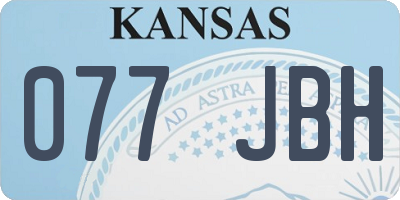 KS license plate 077JBH