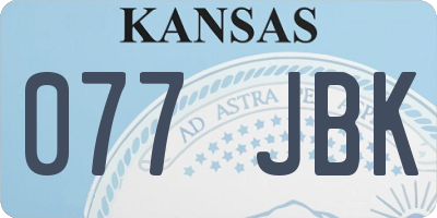 KS license plate 077JBK