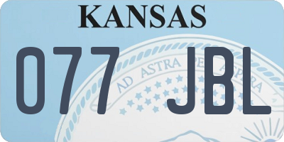 KS license plate 077JBL