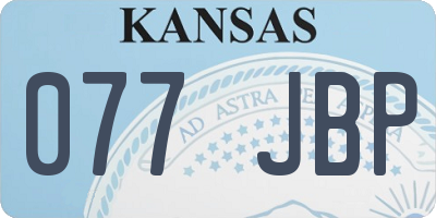 KS license plate 077JBP