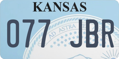 KS license plate 077JBR