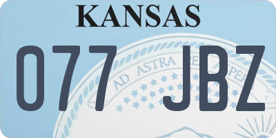 KS license plate 077JBZ