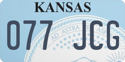 KS license plate 077JCG