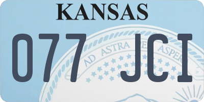 KS license plate 077JCI