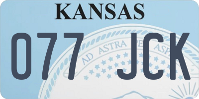 KS license plate 077JCK