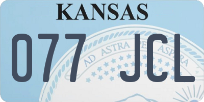 KS license plate 077JCL