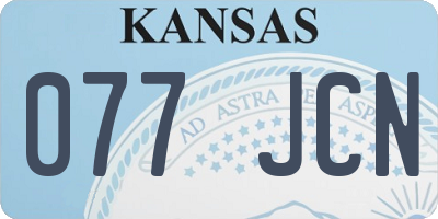 KS license plate 077JCN