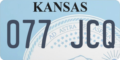 KS license plate 077JCQ