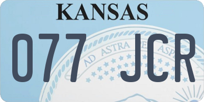 KS license plate 077JCR