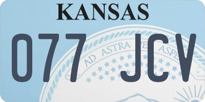 KS license plate 077JCV