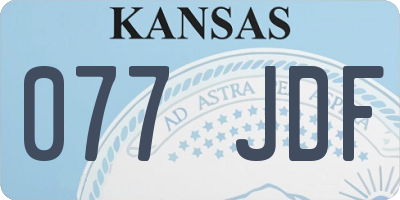 KS license plate 077JDF