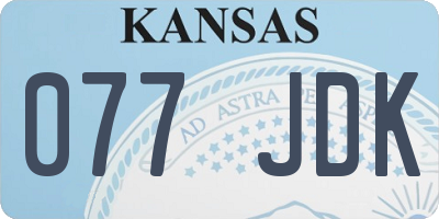 KS license plate 077JDK