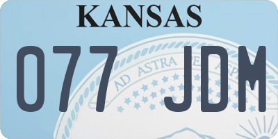 KS license plate 077JDM