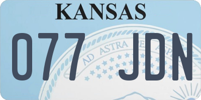 KS license plate 077JDN