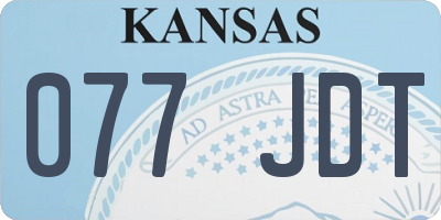 KS license plate 077JDT